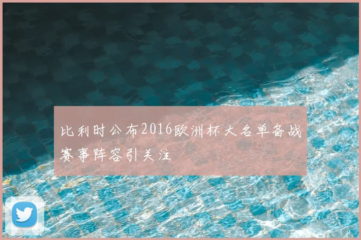 比利时公布2016欧洲杯大名单备战赛事阵容引关注